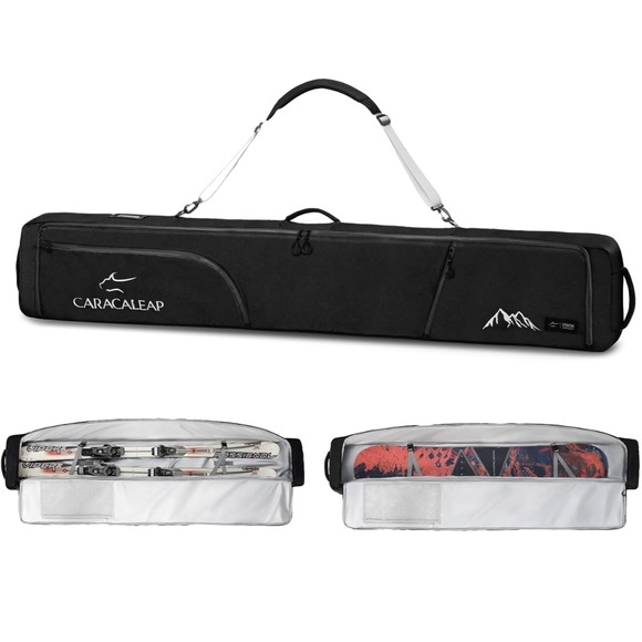 Ski Snowboard Bag Fully Padded for Air Travel 2 pair, Double Snowboard Bag - Picture 1 of 9